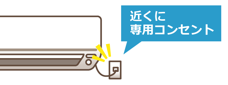 近くに専用コンセント
